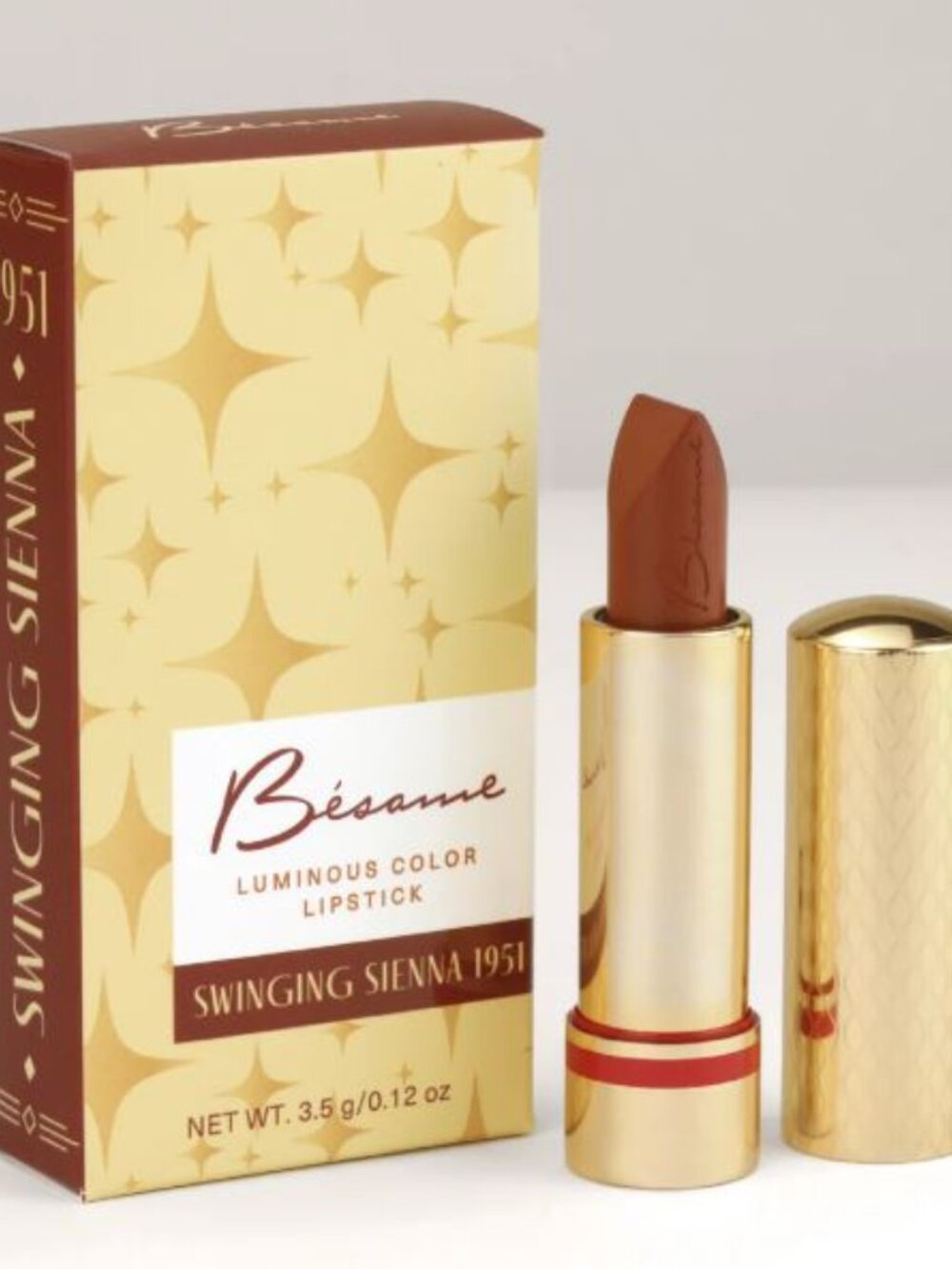 Swinging Sienna Besame lipstick, terra cotta brown like new